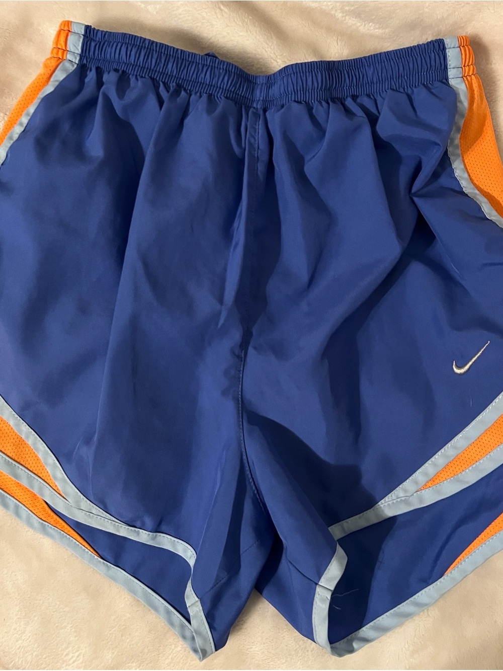 Nike Women’s Royal Blue Athletic Shorts with Orange Trim